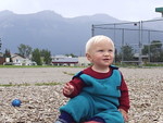 Stillife with Baby and ball in Jasper Elementary school playground