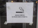 The owners, both of whom were smoking when I inquired about their signage, informed me that to them, families meant people without children... hmm, a bit unclear on the concept.