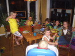 Kevin  and Corine's kids with my boys and  other friends - playmates, good barbeque and Jack Johnson on the stereo!