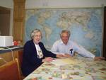 Jim's parents, Peter and Audrey - who opened their home to us, and, as shown here, also took time out to plan a take over of the world, starting with the town of Yellowknife. (We love their wall map so much we're ordering one from NG for our house.) Have fun storming the castle you fun-loving retirees.